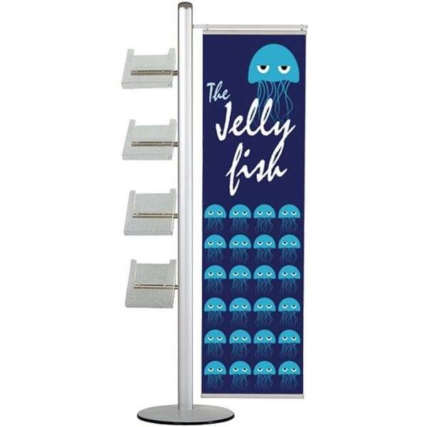 Multi Stander 19 - Enkeltsidet, 1 Stk 40cm Banner + 4xA4 Hylder #1