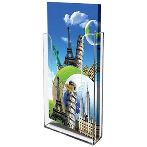 Akryl Brochureholder til væg - vertikal - Flyer - M65 - 9.9x21 cm #1