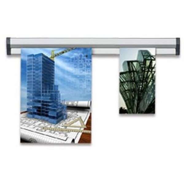 Fast Note plakatophæng med 30mm aluminium profil, sølv - 75cm #1