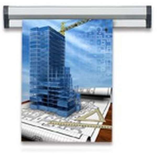 Fast Note plakatophæng med 30mm aluminium profil, sølv - 50cm #1