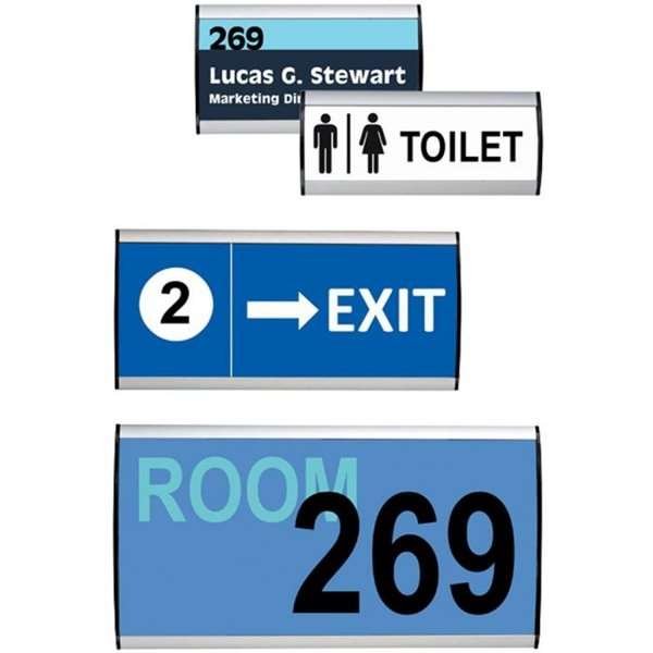 Dørskilt/vægskilt til systematisering, sølv - 5,2x10cm #2
