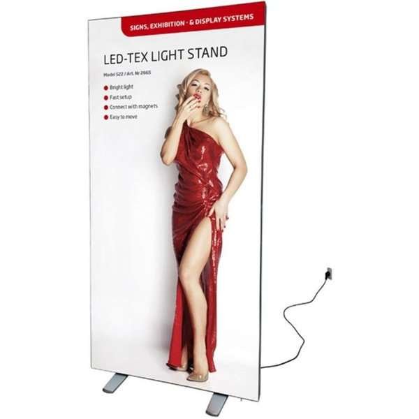 LED-Tex lysvæg, dobbeltsidet, 100 x 200 cm #1