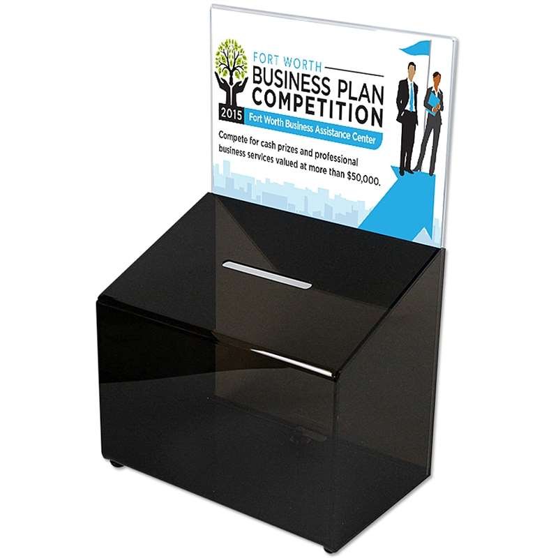 Tip-boks med  akrylholder til info - sort - A5 #1