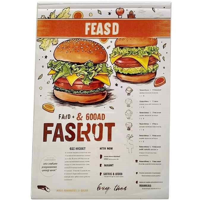 A-Menuholder, vertikalt A4 akryldisplay, dobbeltsidet #3