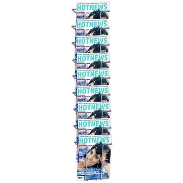 Brochureholder i tråd til væg - 9xA5 - 16,3 cm brochure højde #1