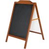 Wooden kridttavle A-skilt med dekorativ top - trælook #2