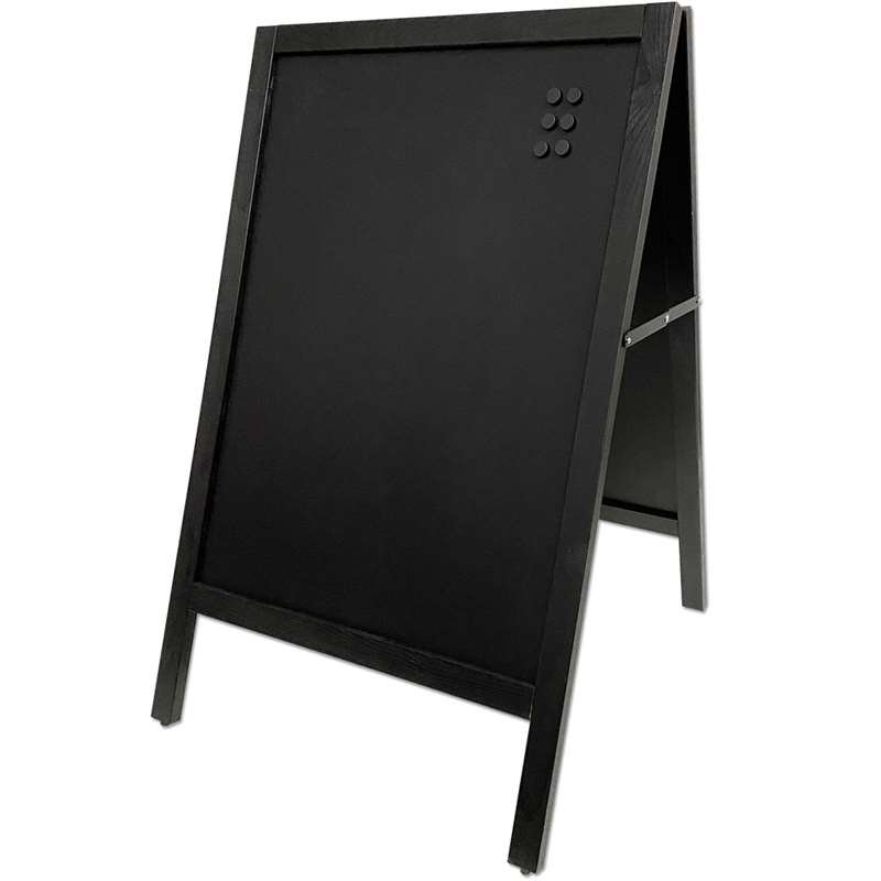 Wooden A-skilt i sortbejdset træ, med ståltavler,  59 x 78 cm #3
