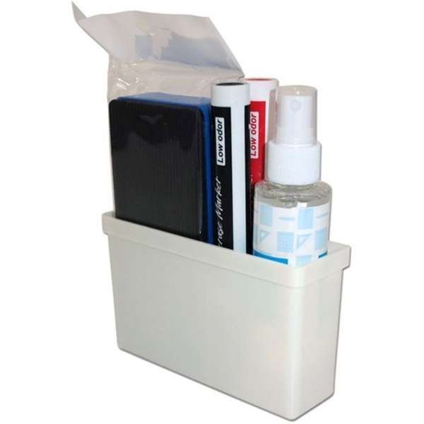 White Board Starter Kit   (indeholder Holder, rød/sort white board marker, cleaner svamp og spray) #1