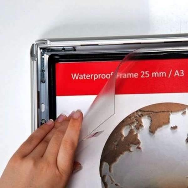 Watersafe Klikramme med 25mm aluminium profil, sølv - A4 #3