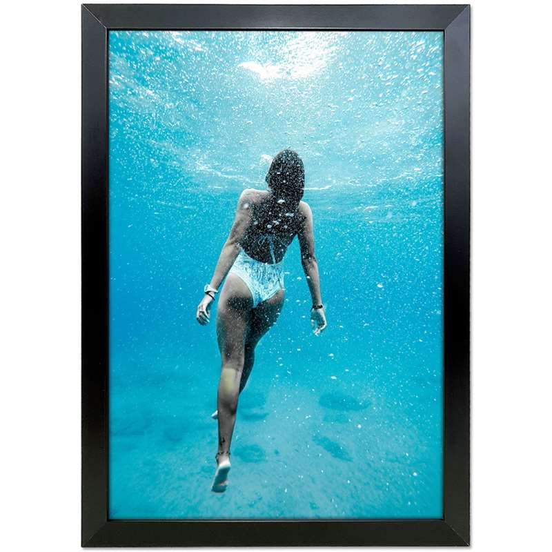 Klikramme med 20mm aluminium fladprofil, sort - 70 x 100 cm #1