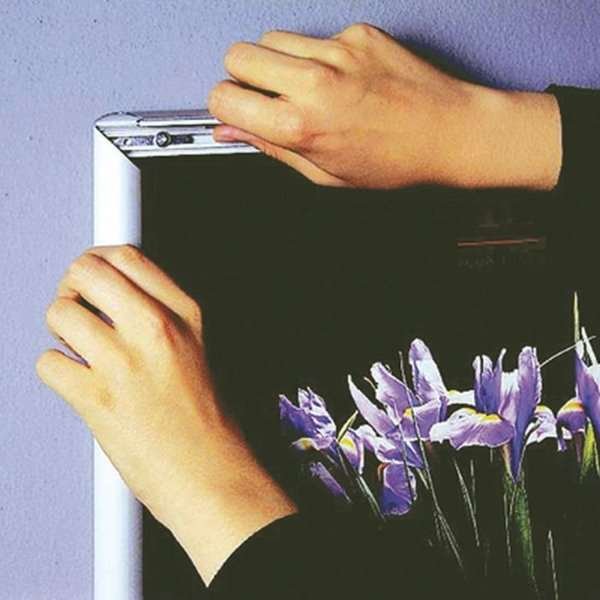 Klikramme med 32mm aluminium fladprofil, sort - 70x100cm #5