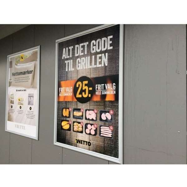 Klikramme med 32mm aluminium fladprofil, sølv - 50x70 cm #15