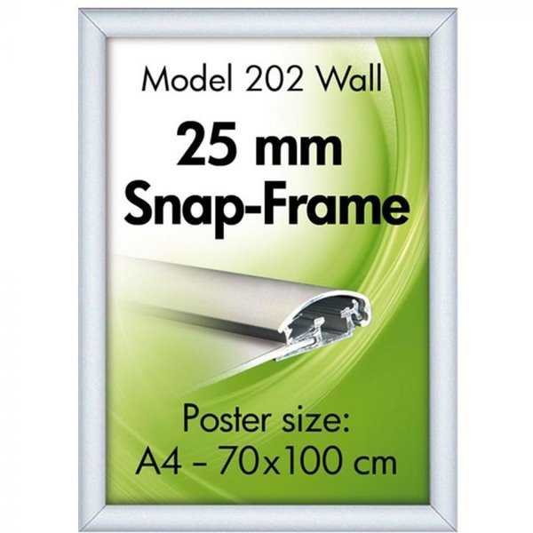 Klikramme med 25mm aluminium profil, sølv - 50x70 cm #3