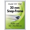 Klikramme med 20mm aluminium fladprofil, sølv - A4 #1