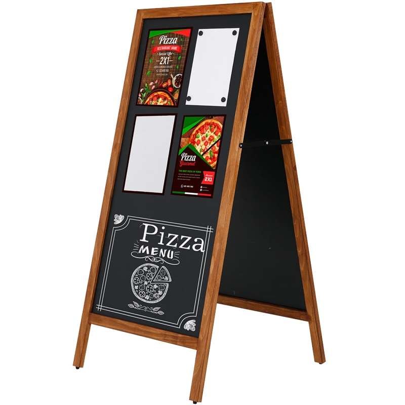 Wooden gadeskilt med ståltavler, 59 x 119 cm #1