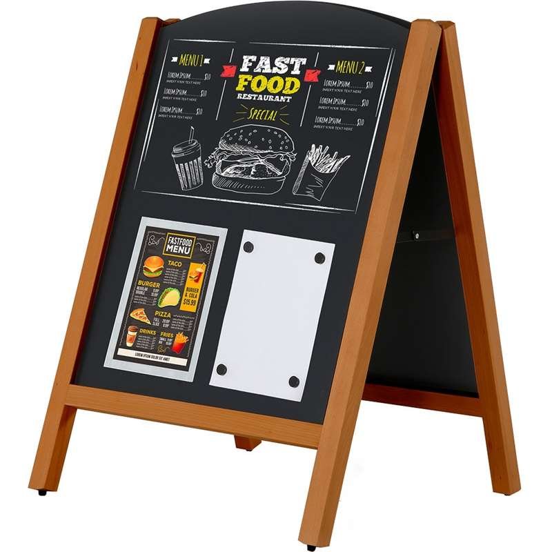 Wooden Gadeskilt med buet top og ståltavler, 59 x 77,5 cm #1