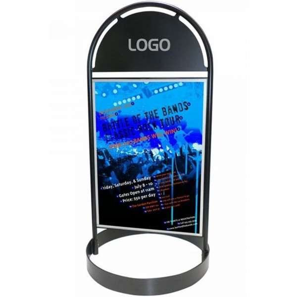 Gotik Circle Gadeskilt med logoplade, sort - 50x70 cm #6