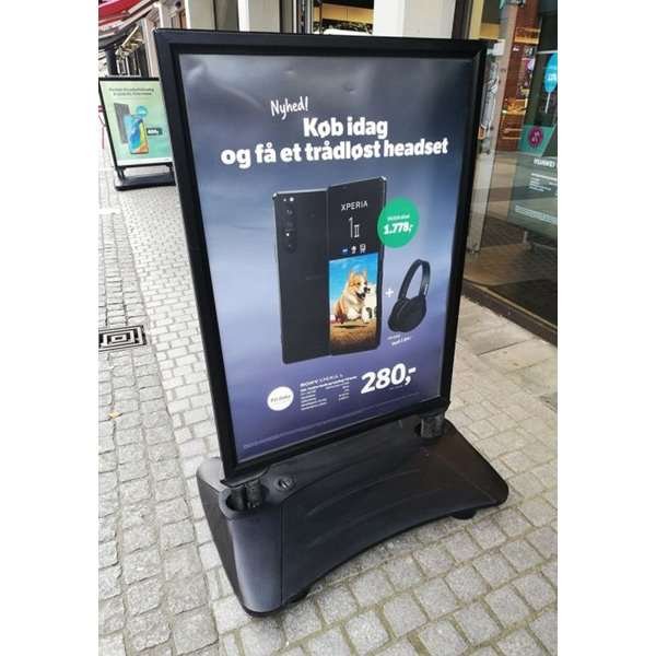 Wind-Sign Waterbase Budget Gadeskilt - 70x100 cm - sort