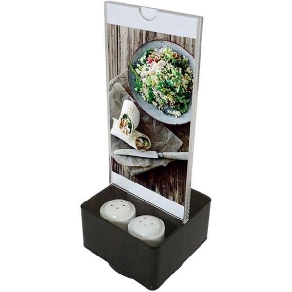 Salt & Pepper Menukortholder vertikal - 2xM65 Flyer - 9.9x21 cm - sort #1