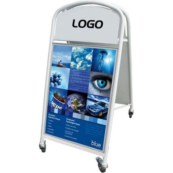 Ellipse Lux Gadeskilt med logoplade - A1 - hvid #2