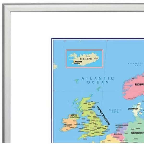 Whiteboard Tavle Med Europakort - 103x73 cm #3