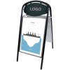 Expo Ellipse Gadeskilt med logoplade - 50x70 cm - sort #1