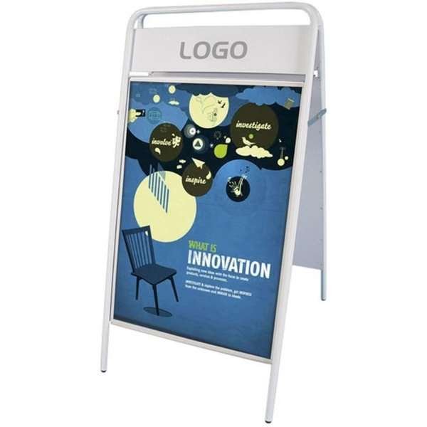 Expo Sign Gadeskilt med logoplade - 70x100 cm - hvid #5