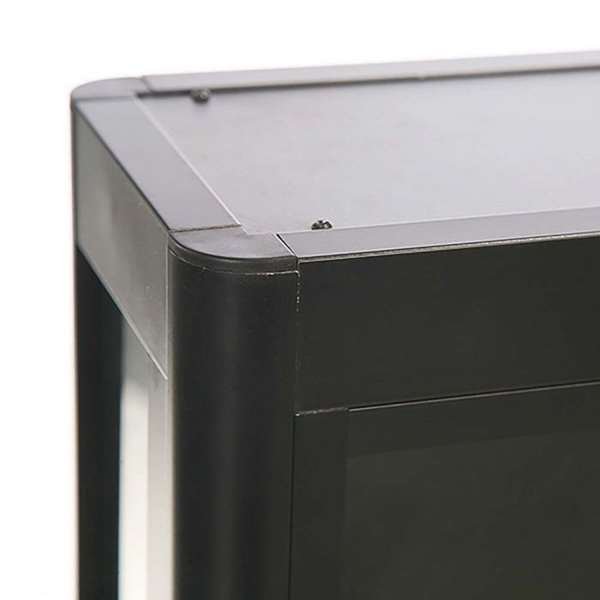 Vitrine glasskab - Showcase Wall Duo glasmontre med LED lys og lås - sort #3