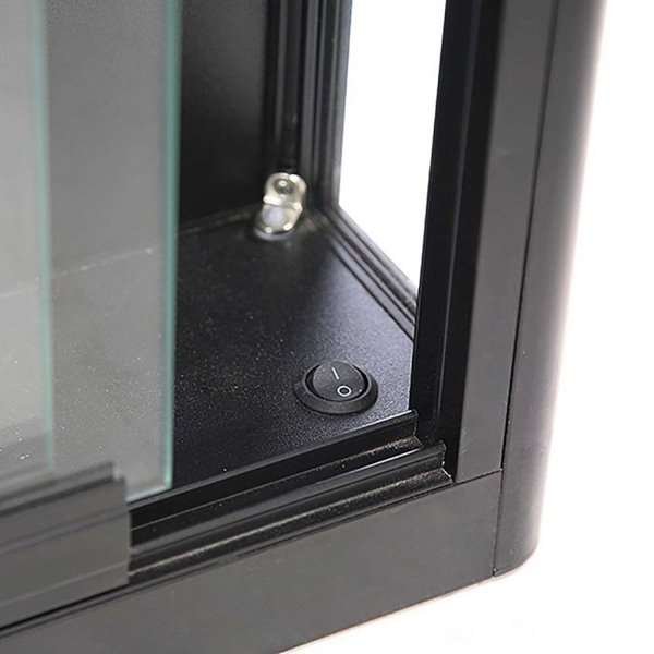 Vitrine glasskab - Showcase Wall Duo glasmontre med LED lys og lås - sort #2