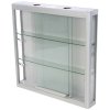 Vitrine glasskab - Showcase Wall Duo glasmontre med LED lys og lås - sølv #7