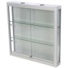 Vitrine glasskab - Showcase Wall Duo glasmontre med LED lys og lås - sølv #1