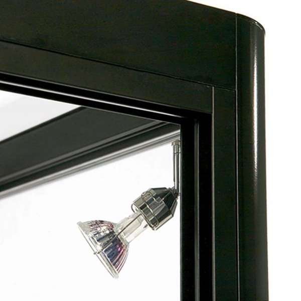 Vitrine glasskab - Showcase Desk Duo glasmontre med LED lys og lås - sort #4