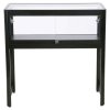 Vitrine glasskab - Showcase Desk Duo glasmontre med LED lys og lås - sort #3