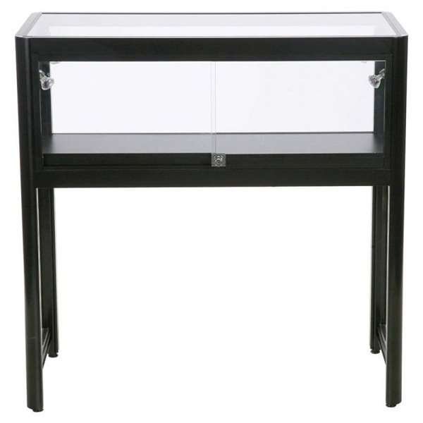 Vitrine glasskab - Showcase Desk Duo glasmontre med LED lys og lås - sort #3