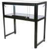Vitrine glasskab - Showcase Desk Duo glasmontre med LED lys og lås - sort #2