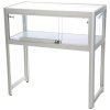 Vitrine glasskab - Showcase Desk Duo glasmontre med LED lys og lås - sølv #4