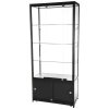 Vitrine glasskab - Showcase Tower Duo glasmontre med underskab, LED lys og lås - sort #1