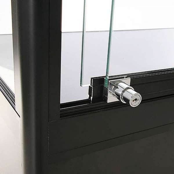 Vitrine glasskab - Showcase Tower Duo glasmontre med underskab, LED lys og lås - sort #7