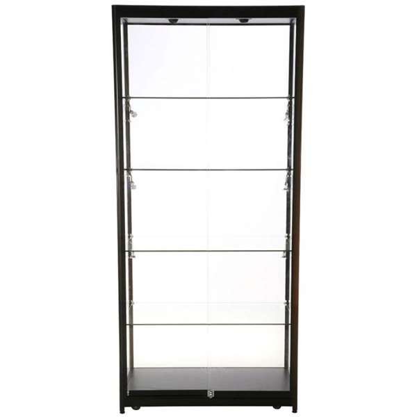 Vitrine glasskab - Showcase Tower Duo glasmontre med LED lys og lås - sort #5