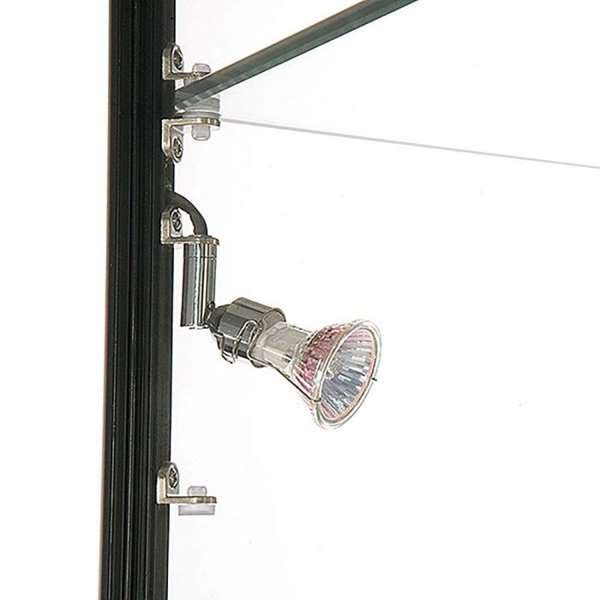 Vitrine glasskab - Showcase Tower Duo glasmontre med LED lys og lås - sort #2