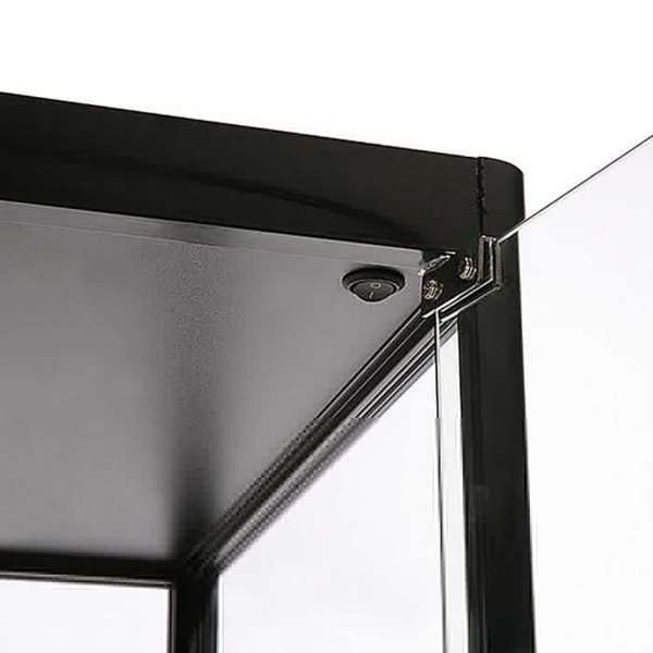 Vitrine glasskab - Showcase Tower Solo glasmontre med underskab, LED lys og lås - sort #8