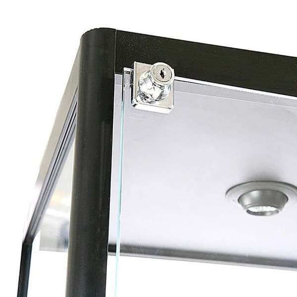 Vitrine glasskab - Showcase Tower Solo glasmontre med LED lys og lås - sort #2