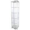 Vitrine glasskab - Showcase Tower Solo glasmontre med LED lys og lås - sølv #9