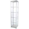 Vitrine glasskab - Showcase Tower Solo glasmontre med LED lys og lås - sølv #1