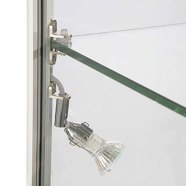 Vitrine glasskab - Showcase Tower Solo glasmontre med LED lys og lås - sølv #5