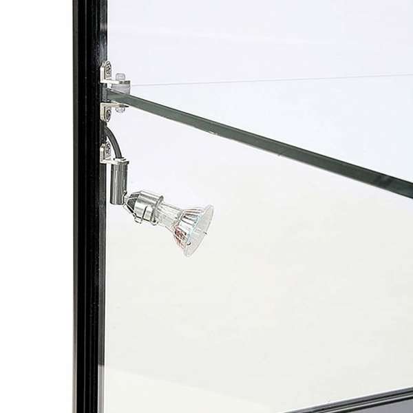 Vitrine glasskab - Showcase Counter Duo glasmontre med underskab, LED lys og lås - sort #3