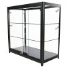 Vitrine glasskab - Showcase Counter Duo glasmontre med LED lys og lås - sort #1