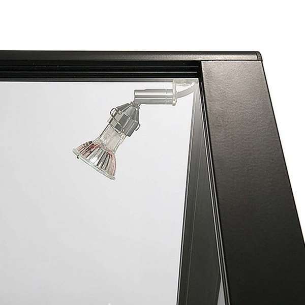Vitrine glasskab - Showcase Counter Duo glasmontre med LED lys og lås - sort #6