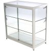 Vitrine glasskab - Showcase Counter Duo glasmontre med LED lys og lås - sølv #1