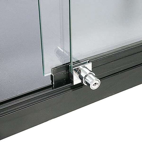Vitrine glasskab - Showcase Counter Duo glasmontre med LED lys og lås - sort #4